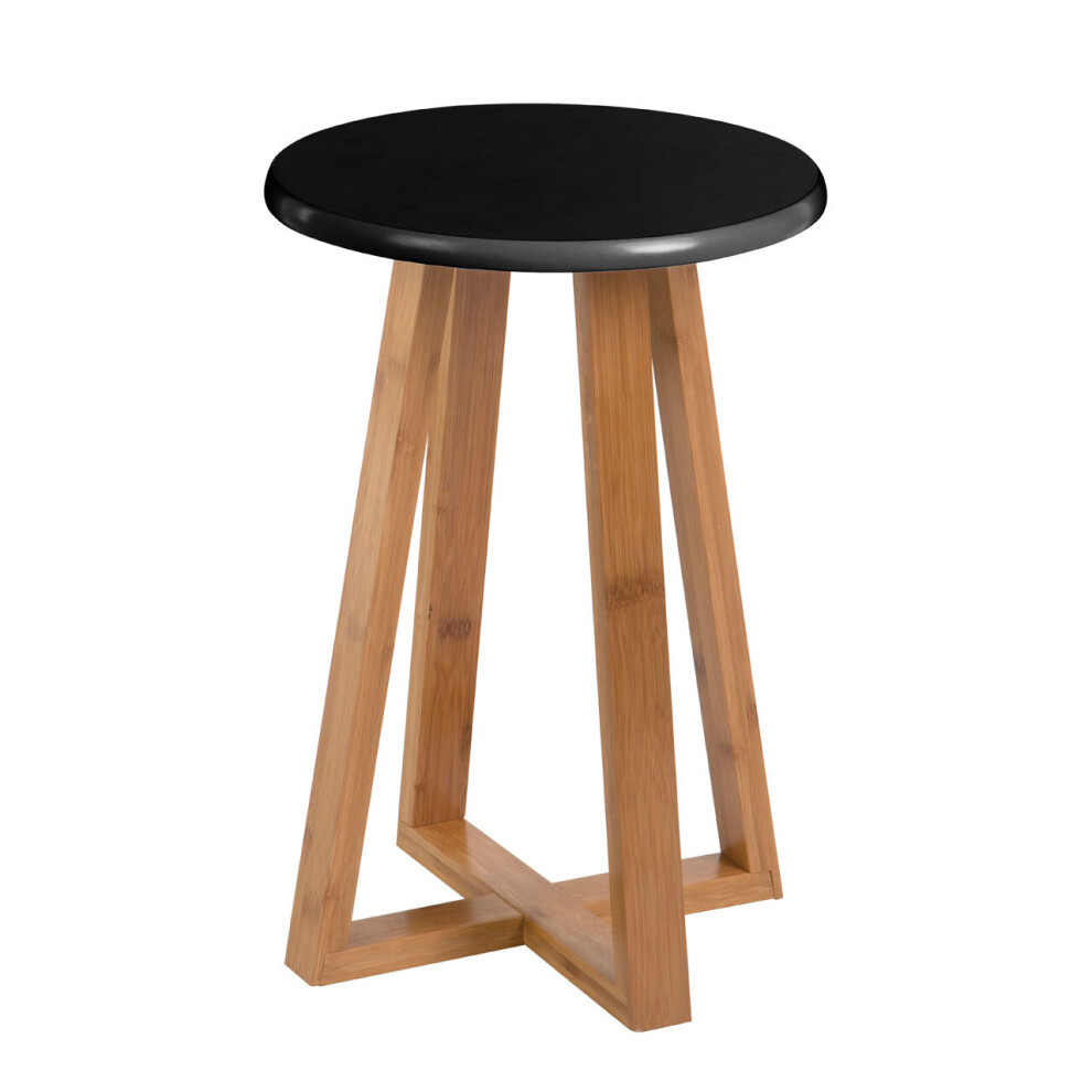 Premier Housewares Viborg Bamboo Round Stool Black