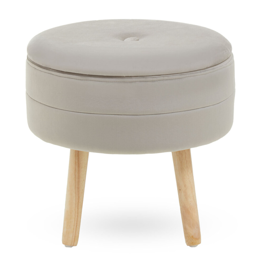 Premier Housewares Ivy Mink Velvet Stool