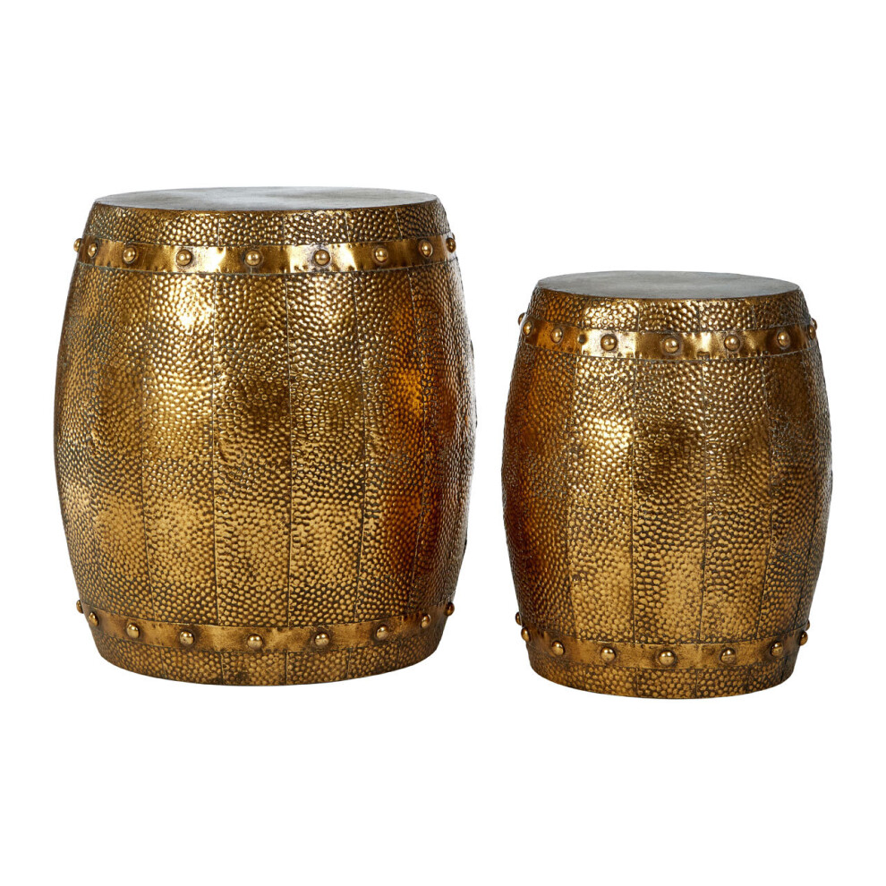 Premier Housewares Reza Hammered Drum Stools