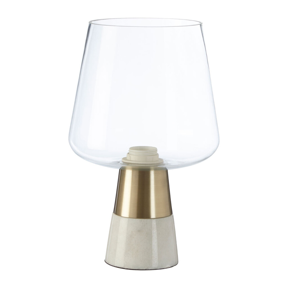 Premier Housewares Glass Shade Edison Lamp White
