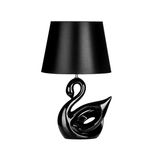 Premier Housewares Premier Housewares Swan Black Polyresin Table Lamp
