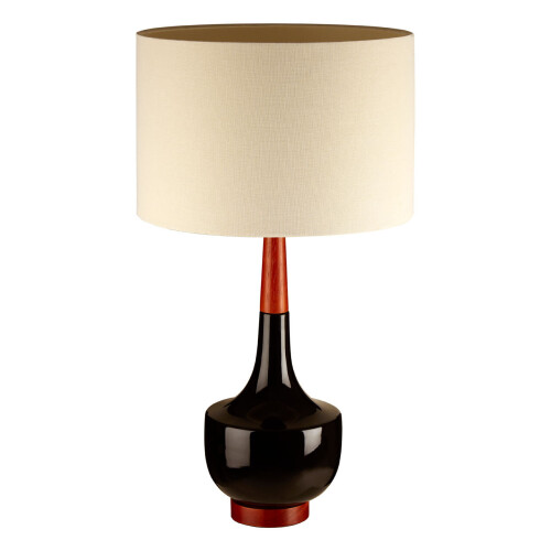 Premier Housewares Premier Housewares Table Lamp with Wood / Ceramic Base 1