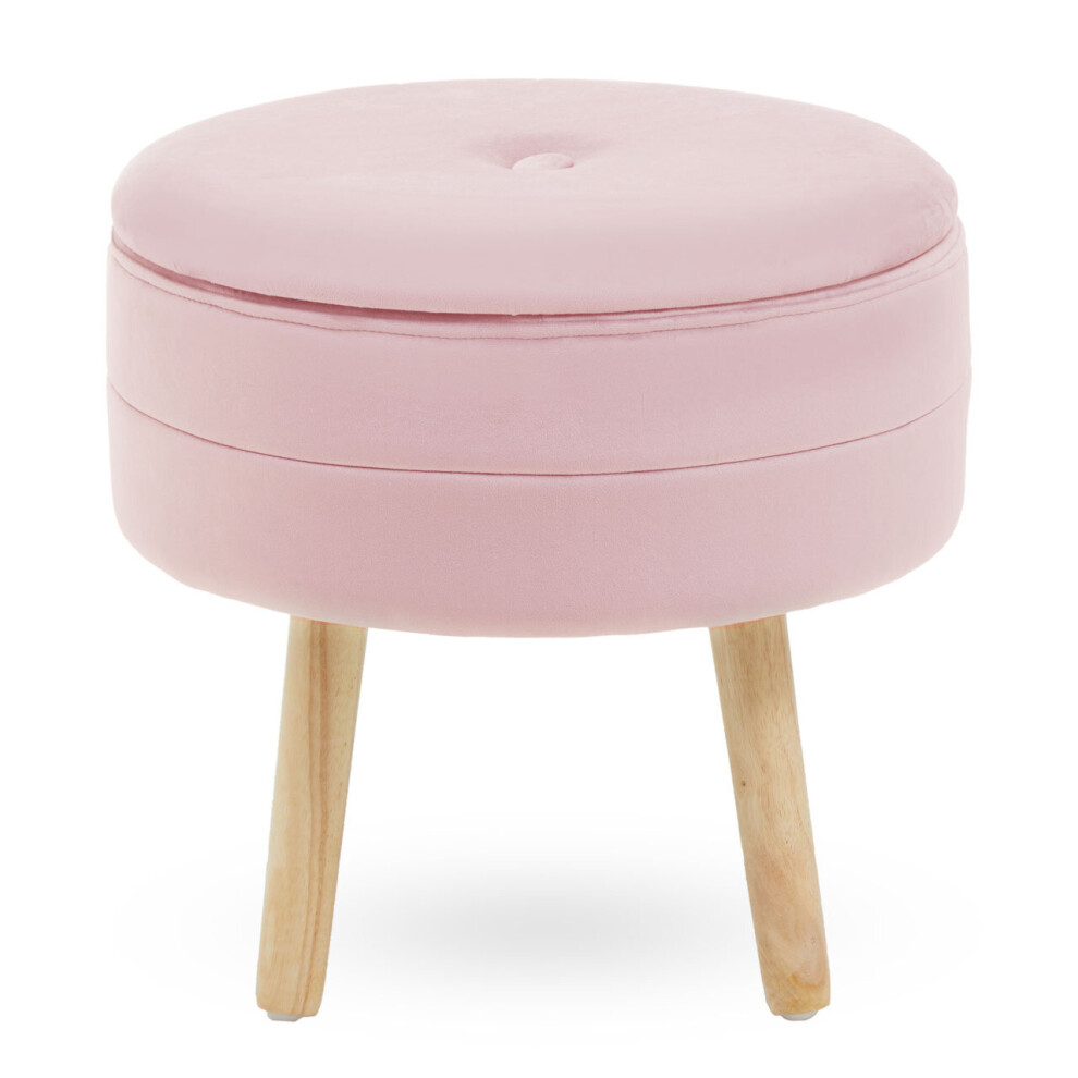 Premier Housewares Ivy Velvet Stool Pink