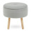 Premier Housewares Premier Housewares Ivy Grey Velvet Stool 1