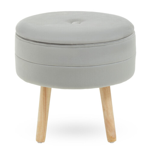 Premier Housewares Premier Housewares Ivy Grey Velvet Stool