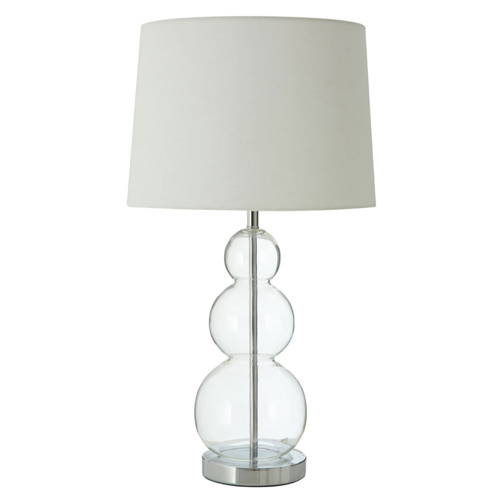 Premier Housewares Luke Table Lamp With Eu Plug Silver/White