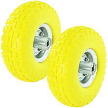 10" Solid Wheelbarrow Wheel Tubeless Barrow Tyre Burst Puncture Proof x 2