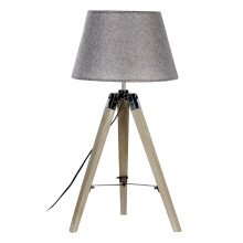 Premier Housewares Harper Grey Wood Small Tripod Floor Lamp