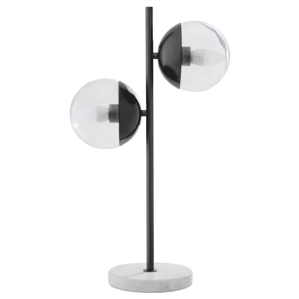 Premier Housewares Handcrafted Black Finish Metal Table Lamp, Minimalist Design Bedside Lamp, Versatile Lamp On A Table