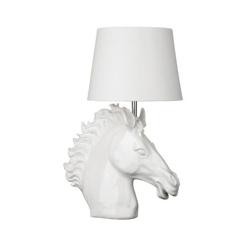 Premier Housewares Premier Housewares Caballo White Polyresin Table Lamp
