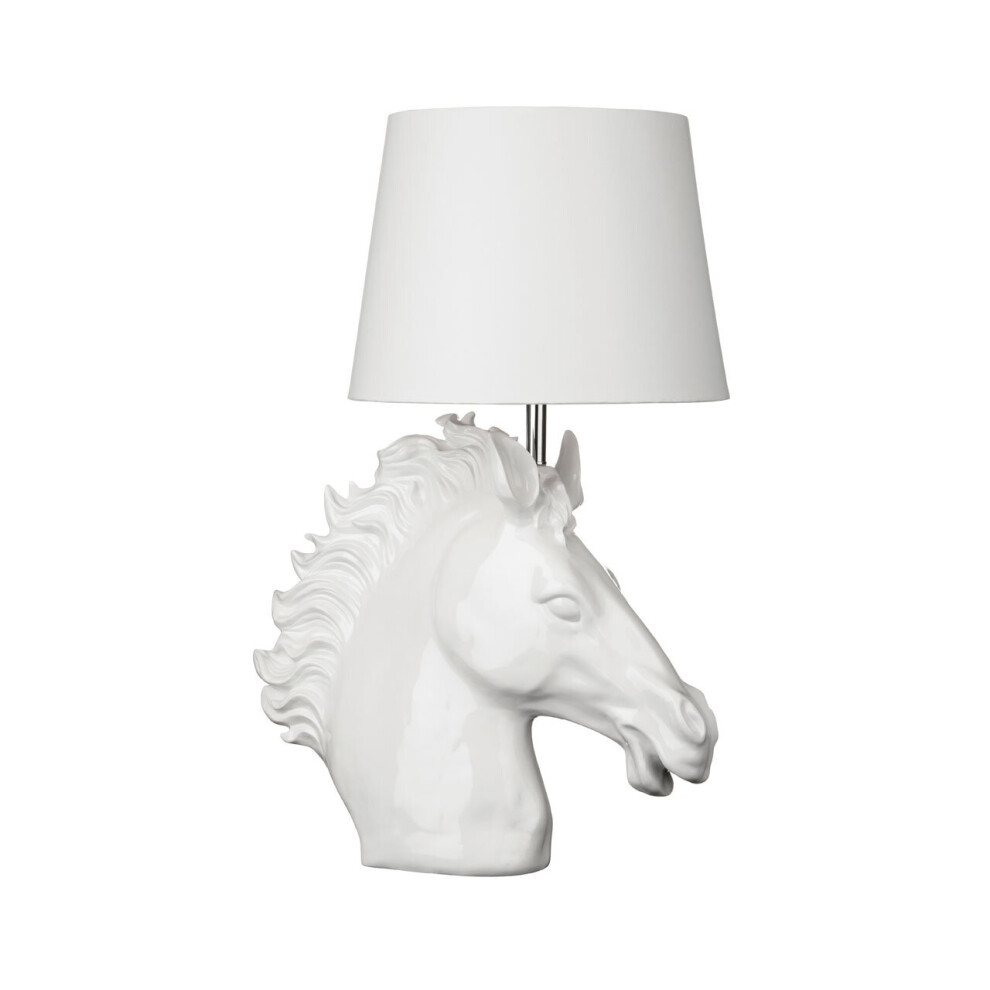 Premier Housewares Caballo Polyresin Table Lamp White