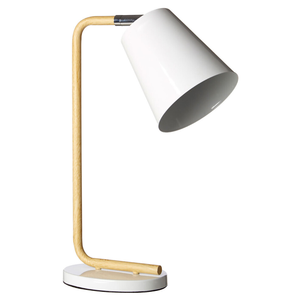 Premier Housewares Scandi Style White Table Lamp, Flexible Lighting Of Bedside Table Lamp, Contemporary Livingroom Table Lamp