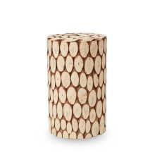Distinctive Design Statement Stool, Innovative Cylindrical Design Wooden Stool, Versatile And Compact Stool