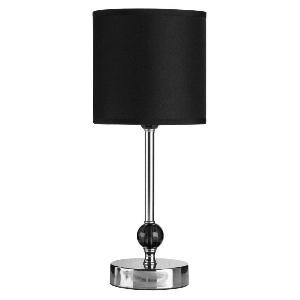 Premier Housewares Chrome And Acrylic Ball Table Lamp Black