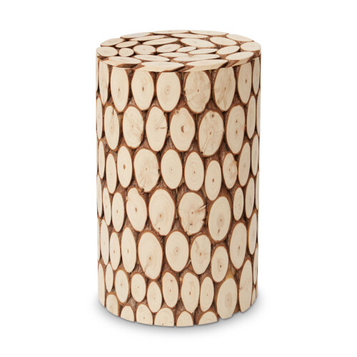 Premier Housewares Distinctive Design Statement Stool, Innovative Cylindrical Design Wooden Stool, Versatile And Compact Stool 1