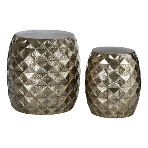 Premier Housewares Premier Housewares Reza Gold Finish Drum Stools 1