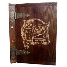 (Yes, No) Wooden Menu Holder Cover A4 Engraving Hinges