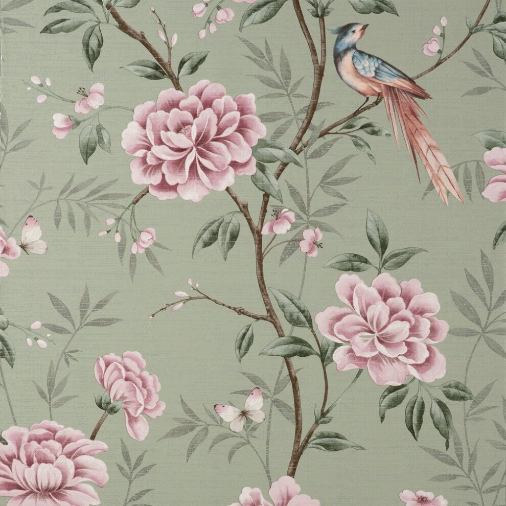 Crown Akina Floral Sage Wallpaper M1724