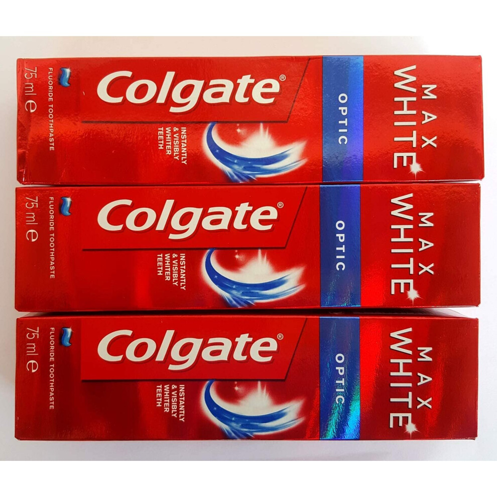 Colgate Max White One Toothpaste Optic 3-Pack (3 x 75g) for Visibly Whiter Teeth