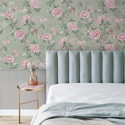Crown Crown Akina Floral Sage Wallpaper M1724 2
