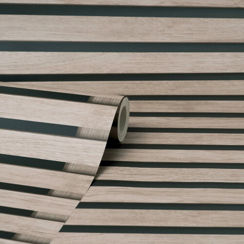 Fine Decor Fine Decor Wood Slats Black Wallpaper FD42996 1