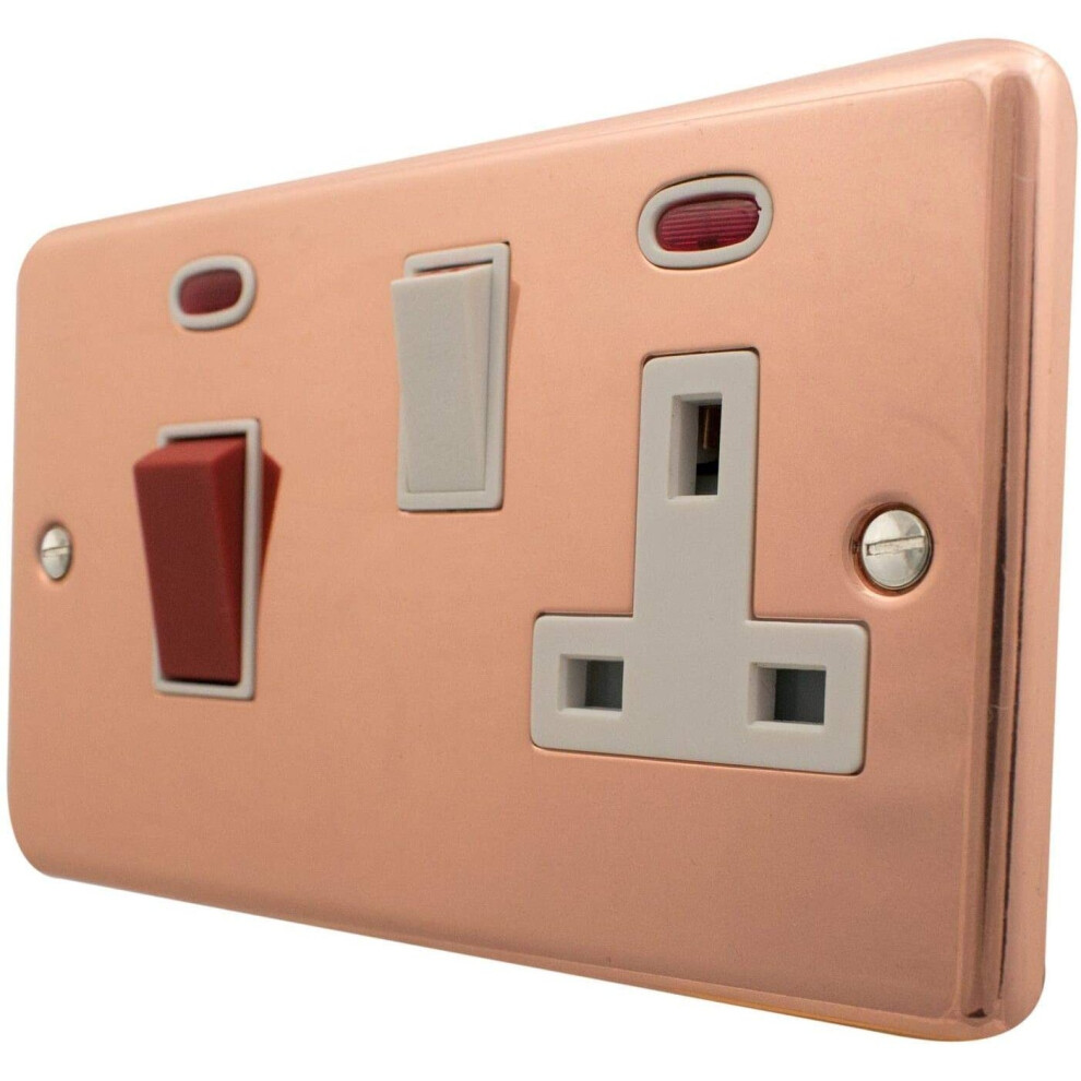 Contour Copper Cooker Switch With Socket (White Insert/White Switch) - Cbc29w 5055792918854