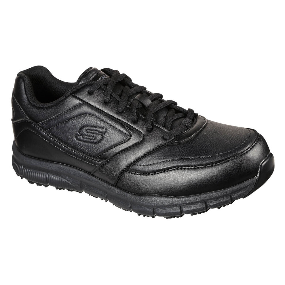 (UK 9, Black) Skechers Mens 2022 Nampa PU Memory Foam Slip Resistant Work Boot Trainers