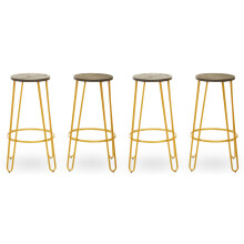 Gold Finish Metal Bar Stool, Hairpin Stool for Kitchen Counter, Versatile Breakfast Stool for Home