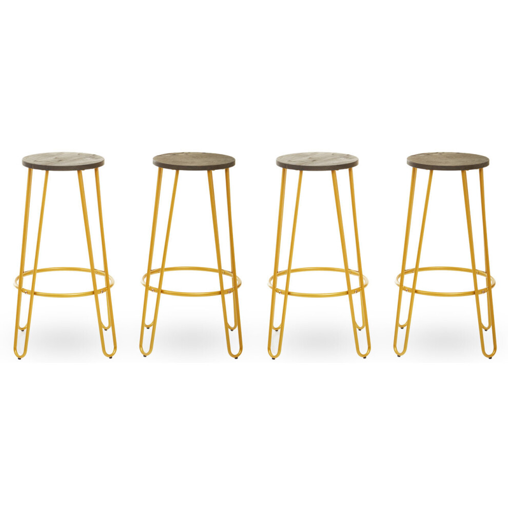 Interiors by Premier Grey Finish Metal Bar Stool, Hairpin Stool for Kitchen Counter, Versatile Breakfast Stool for Home