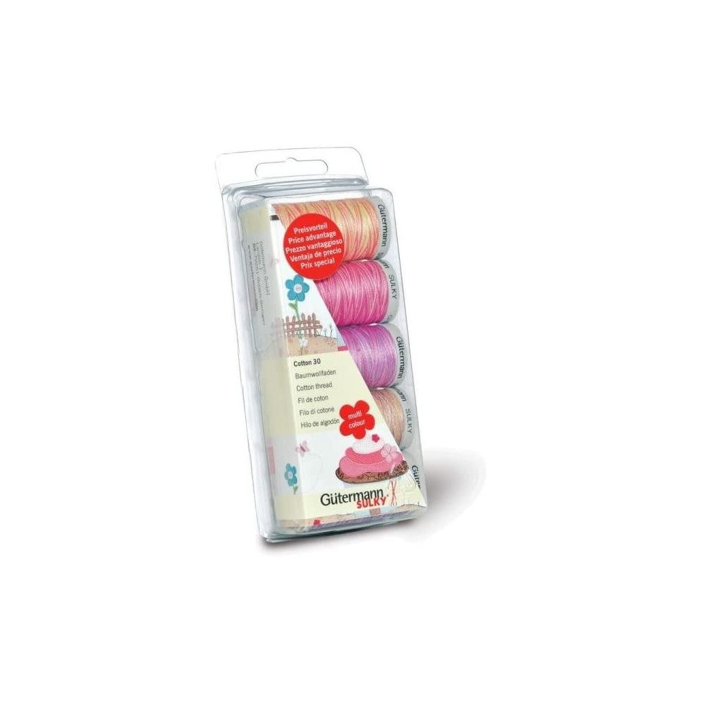 Gutermann Thread Set: Machine Emb. Cotton 30-Pink/Purple