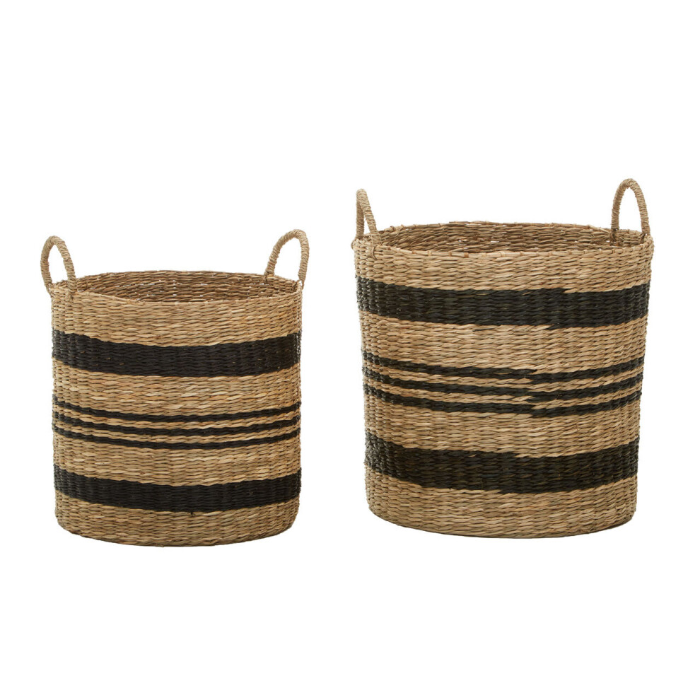 Premier Housewares Arles Black Stripes Seagrass Baskets
