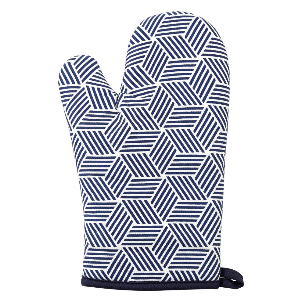 Premier Housewares Modern Retro White / Blue Single Oven Glove Blue,White