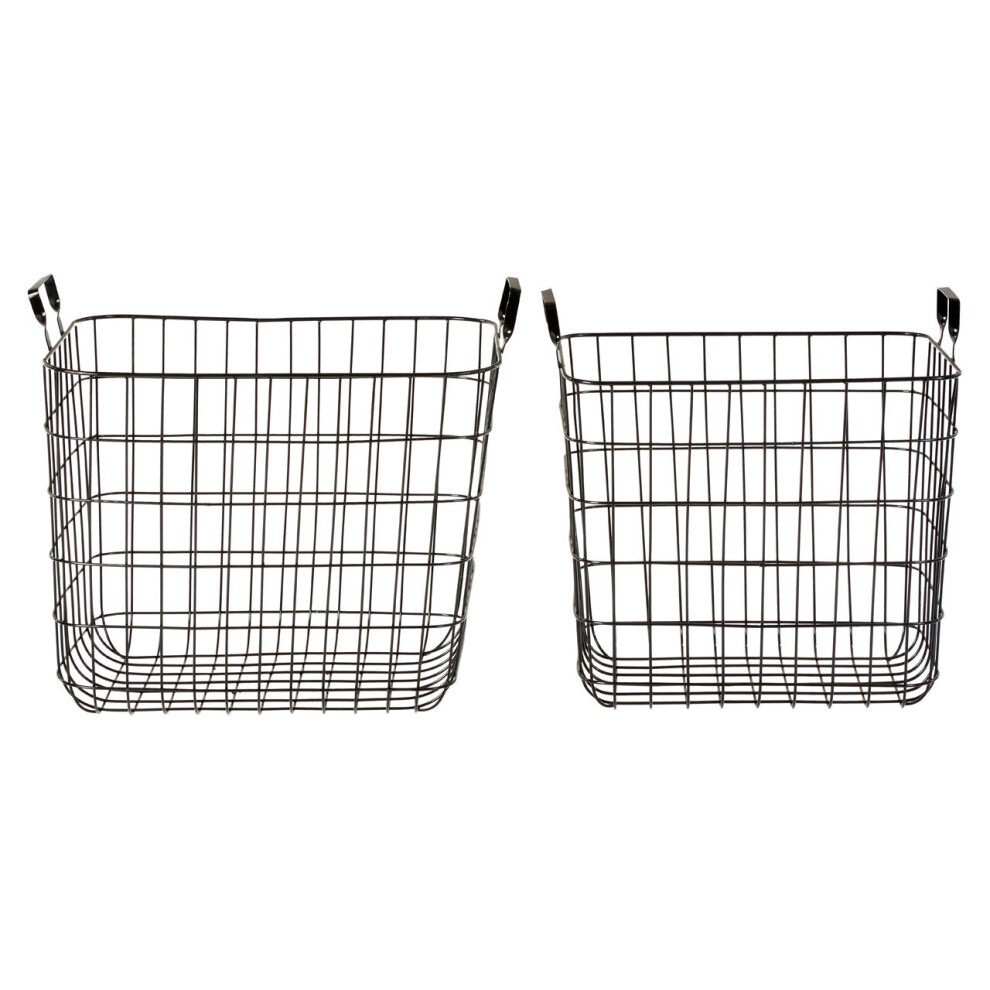 Premier Housewares Black Wire Storage Baskets  Set of 2