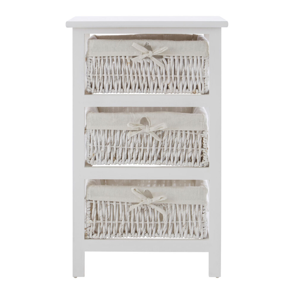 3 Maize Baskets White Storage Unit