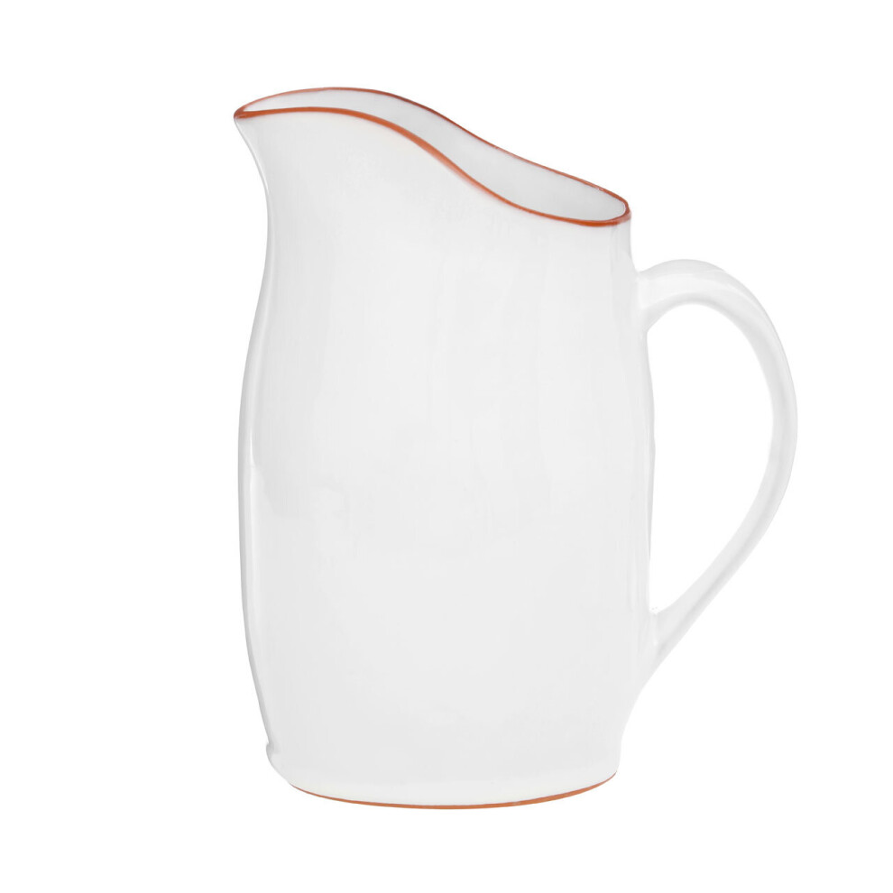 Premier Housewares Calisto White Glazed Terracotta Pitcher