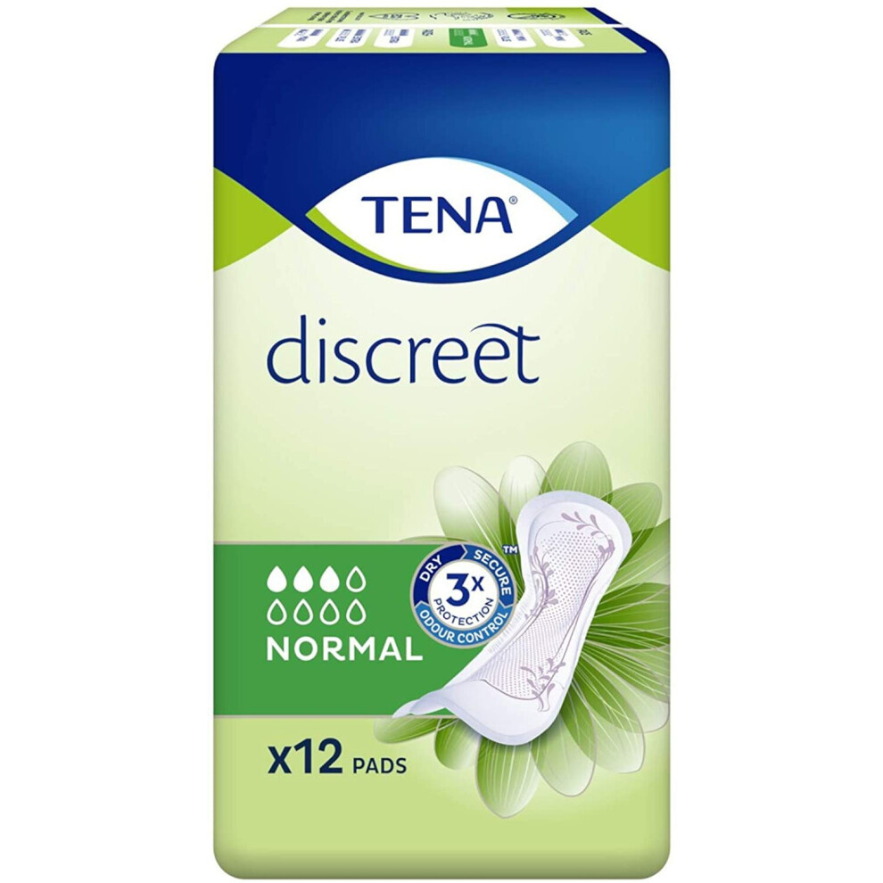 Three Packs of Tena Lady Discreet Normal 12 Pads