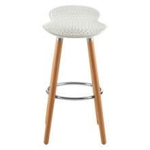 Matte White Bar Stool, Easy to Clean Kitchen Bar Stool, Footrest Bar Stool, Space-Saver Breakfast Stool