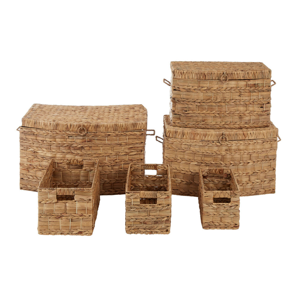 Premier Housewares Water Hyacinth Storage Baskets Set Of 6