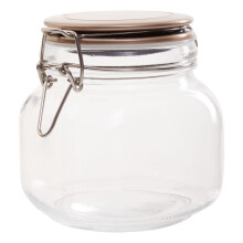 Premier Housewares Square Glass Jar With Champagne Lid - 800Ml