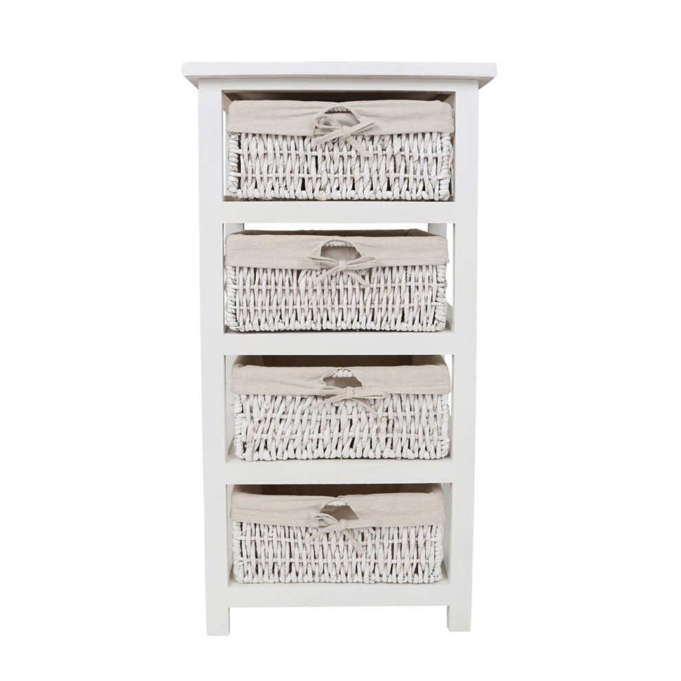 4 Maize Baskets White Storage Unit