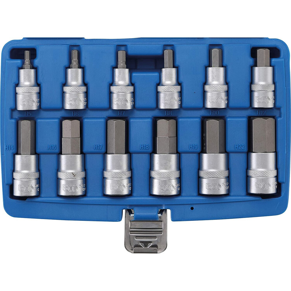 Bgs 5052 | Bit Socket Set | 12.5 Mm (1/2") Drive | Internal Hexagon 5 - 22 Mm | 12 Pcs. 4026947050522
