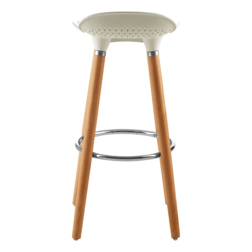 Premier Housewares Matte White Bar Stool, Easy to Clean Kitchen Bar Stool, Footrest Bar Stool, Space-Saver Breakfast Stool 2