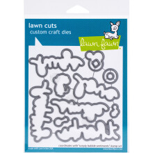LAWN FAWN Tunsuri de gazon Personalizate Artizanat Die-Scripty Bubble Sentiments Alb