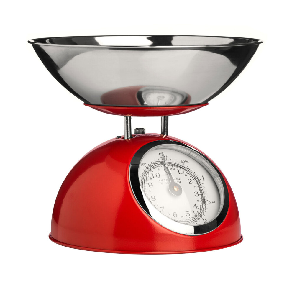 Premier Housewares Red Half Circle Design Kitchen Scale - 5kg
