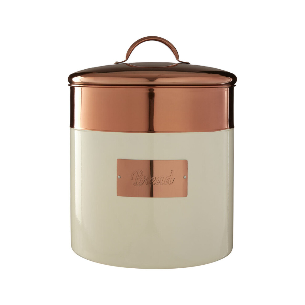 Premier Housewares Prescott / Copper Bread Bin Cream