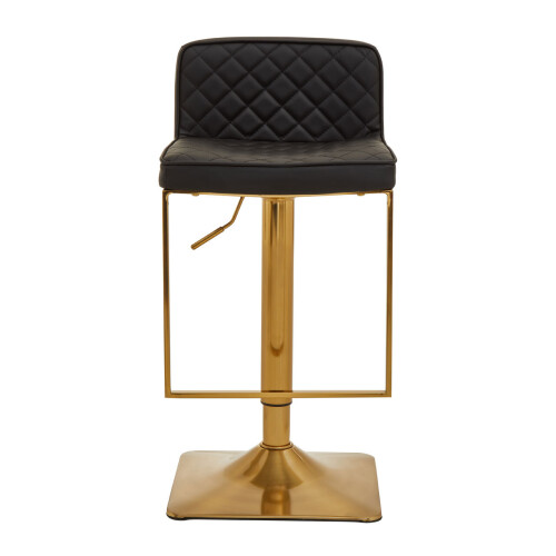 Premier Housewares Premier Housewares Baina Black And Gold Bar Stool With Square Base 1