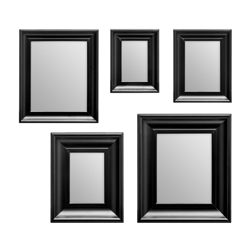 Premier Housewares Black Frame 5pc Mirror Set