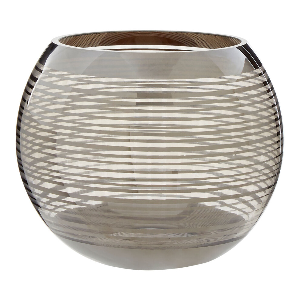 Premier Housewares Raya Small Rounded Glass Vase Silver