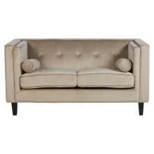 Premier Housewares Felisa 2 Seat Mink Velvet Sofa