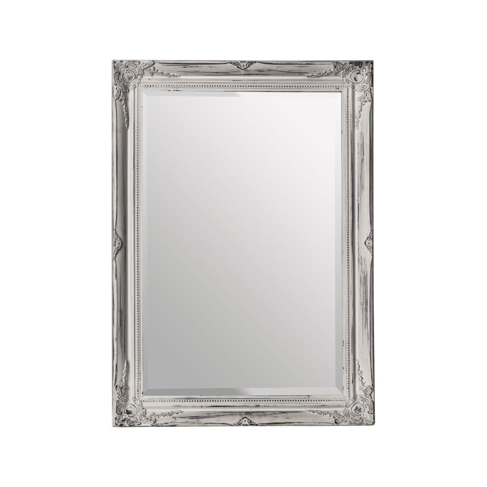 Premier Housewares Distressed White Finish Wall Mirror